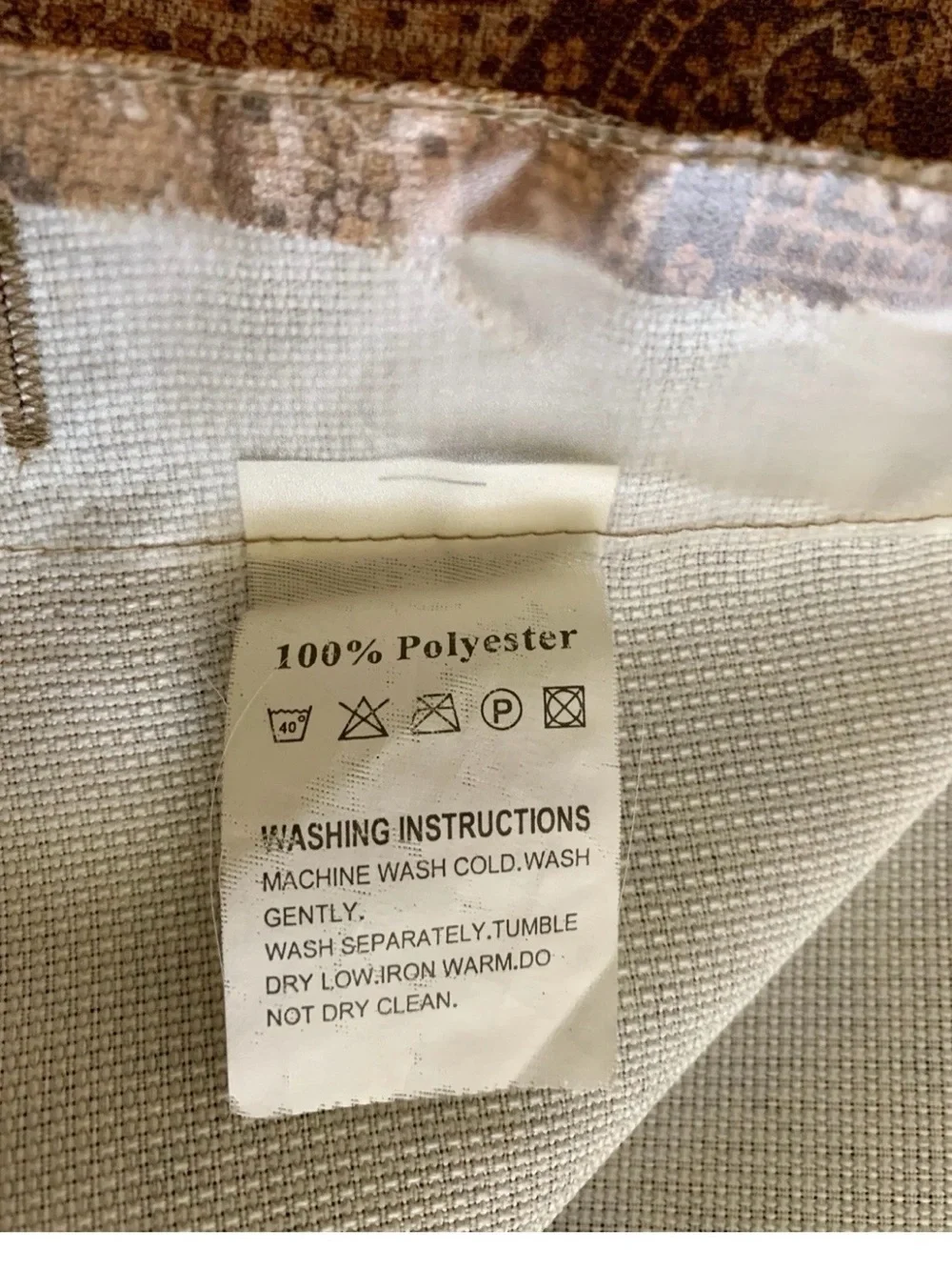 Vintage Elegant Paisley Shower Curtain in Copper Brown - 64” W x 70” L